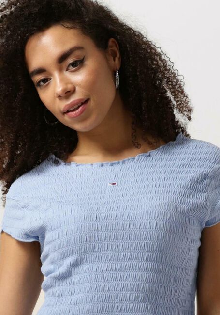 Blauwe TOMMY JEANS Top TJW SLIM SMOCK TEE - large