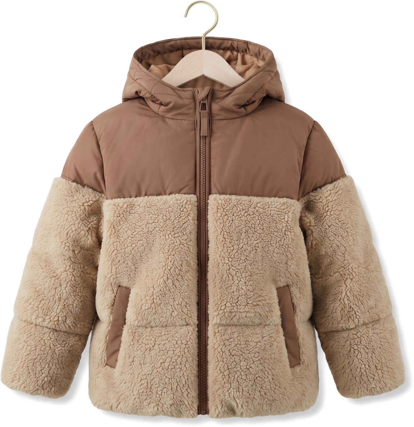 YOUR WISHES Jongens Jassen Teddy Puffer Coat Bruin
