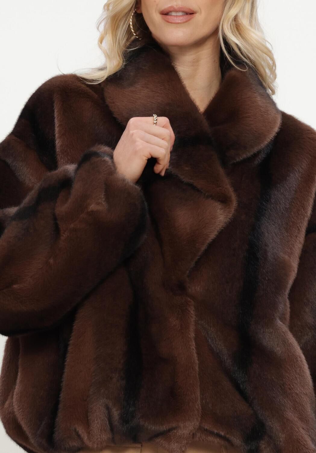 Bruine STUDIO AR Faux fur jas ARIA FAUX MINK - large