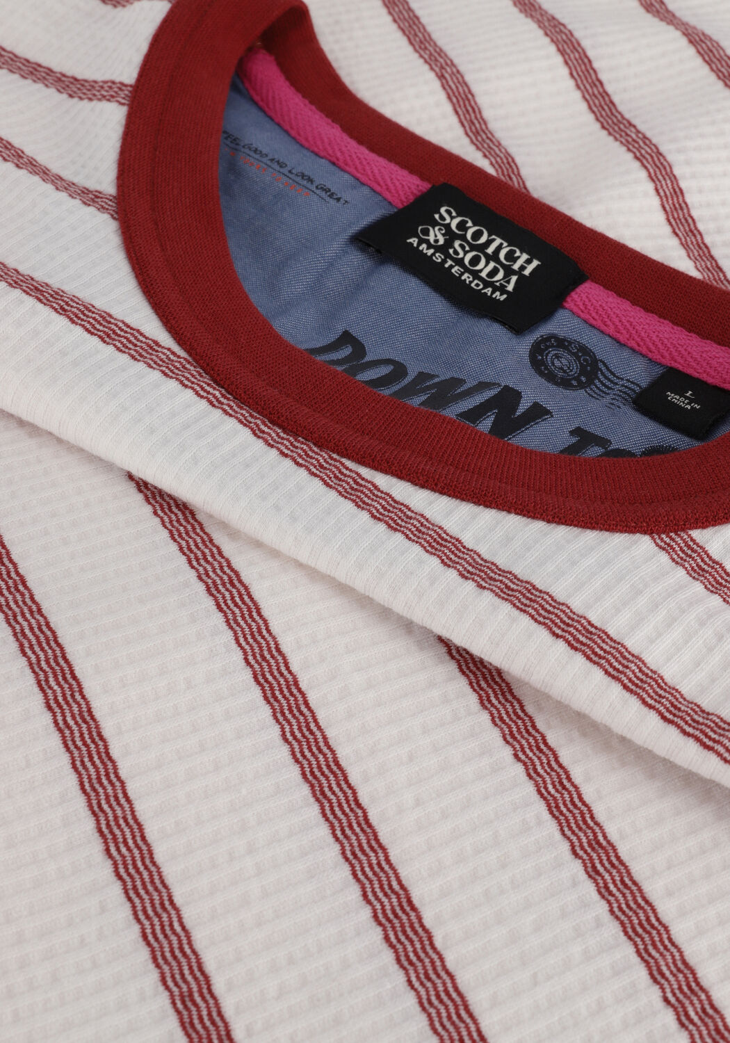 Rode SCOTCH & SODA T-shirt WAFFLE JERSEY BRETON T-SHIRT - large