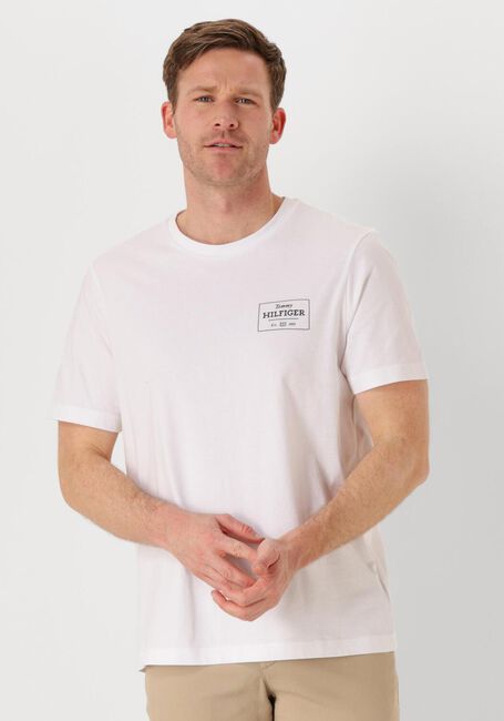 Witte TOMMY HILFIGER T-shirt MONOTYPE PRINTED LABEL TEE - large