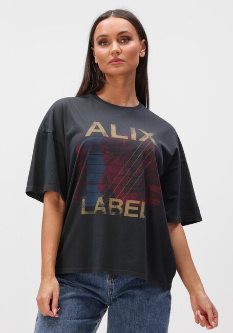 Grijze ALIX THE LABEL T-shirt LADIES KNITTED BAND T-SHIRT - large