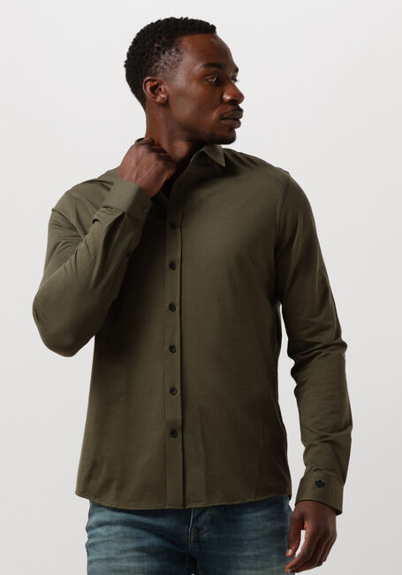 Groene CAST IRON Klassiek overhemd LONG SLEEVE SHIRT TWILL JERSEY 2 TONE - large