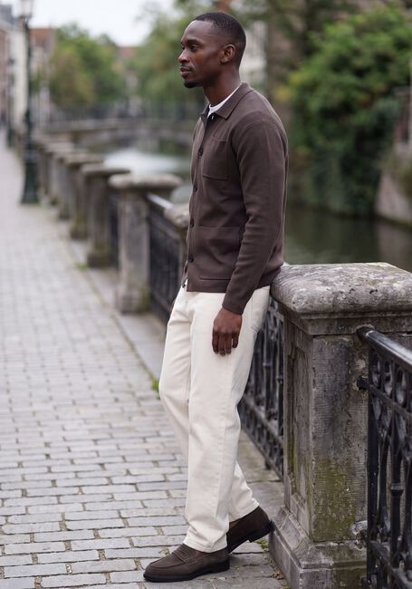 Bruine SELECTED MEN Vest SLMMIKE LIGHT POLO CARDIGAN - large