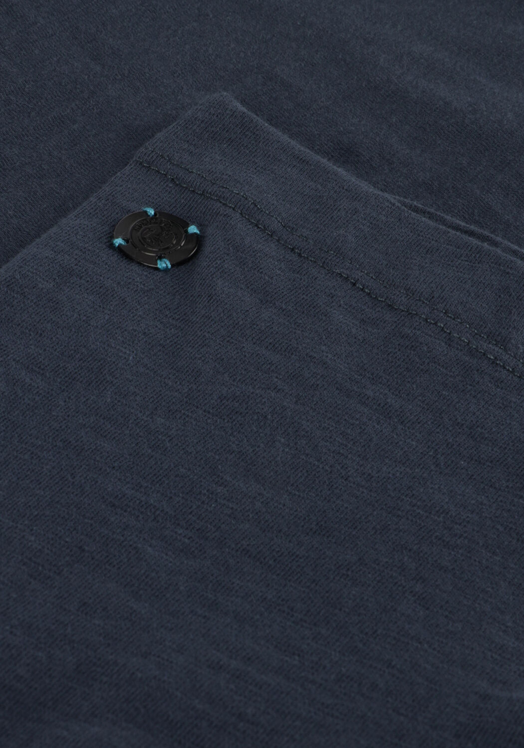 Donkerblauwe CAST IRON T-shirt SHORT SLEEVE R-NECK ORGANIC COTTON SLUB ESSENTIAL - large