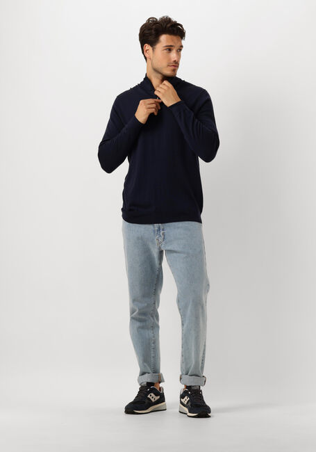 Donkerblauwe PROFUOMO Trui PULLOVER HALF ZIP - large
