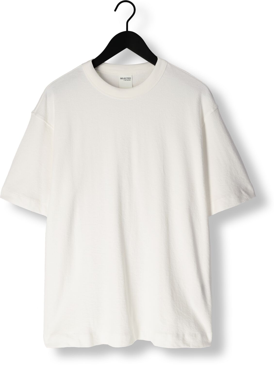 SELECTED HOMME Heren Polo's & T-shirts Slhrelaxcaleb Ss O-neck Tee Gebroken Wit
