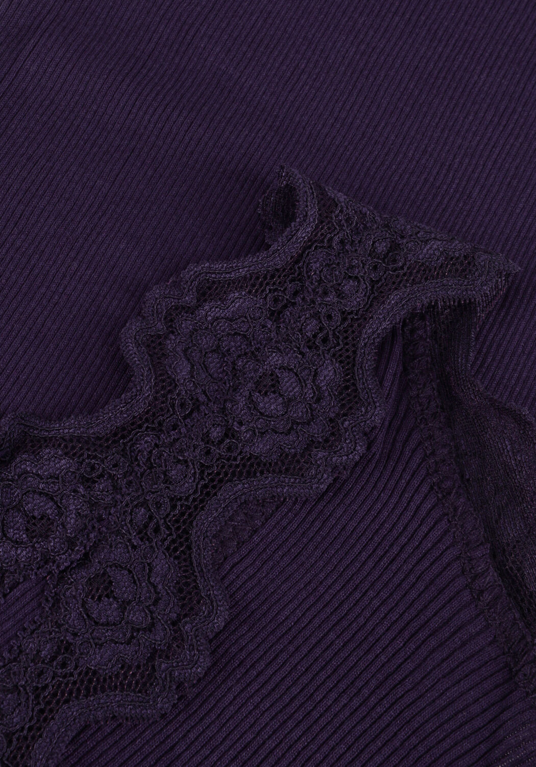 Paarse ROSEMUNDE Top BABETTE SILK TOP W/ LACE - large