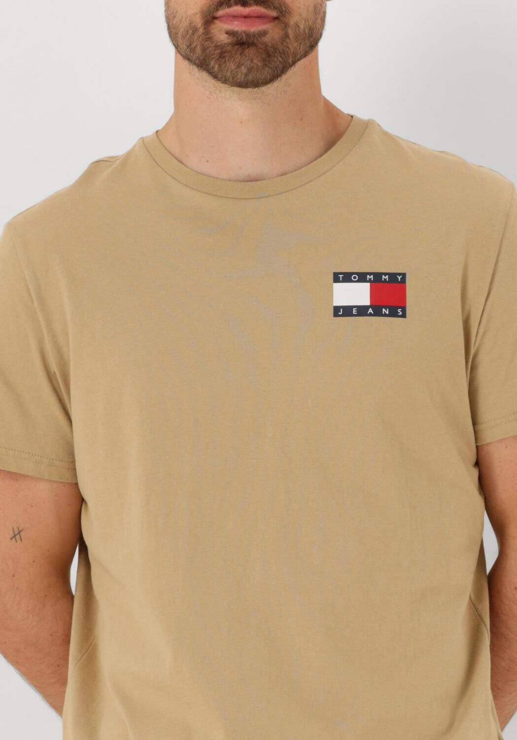 TOMMY JEANS Heren Polo's & T-shirts Tjm Slim Essential Flag Tee Ext Beige