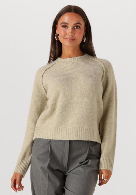 Zand WITHBLACK Trui WBLANDREA LS CROPPED PULLOVER - large