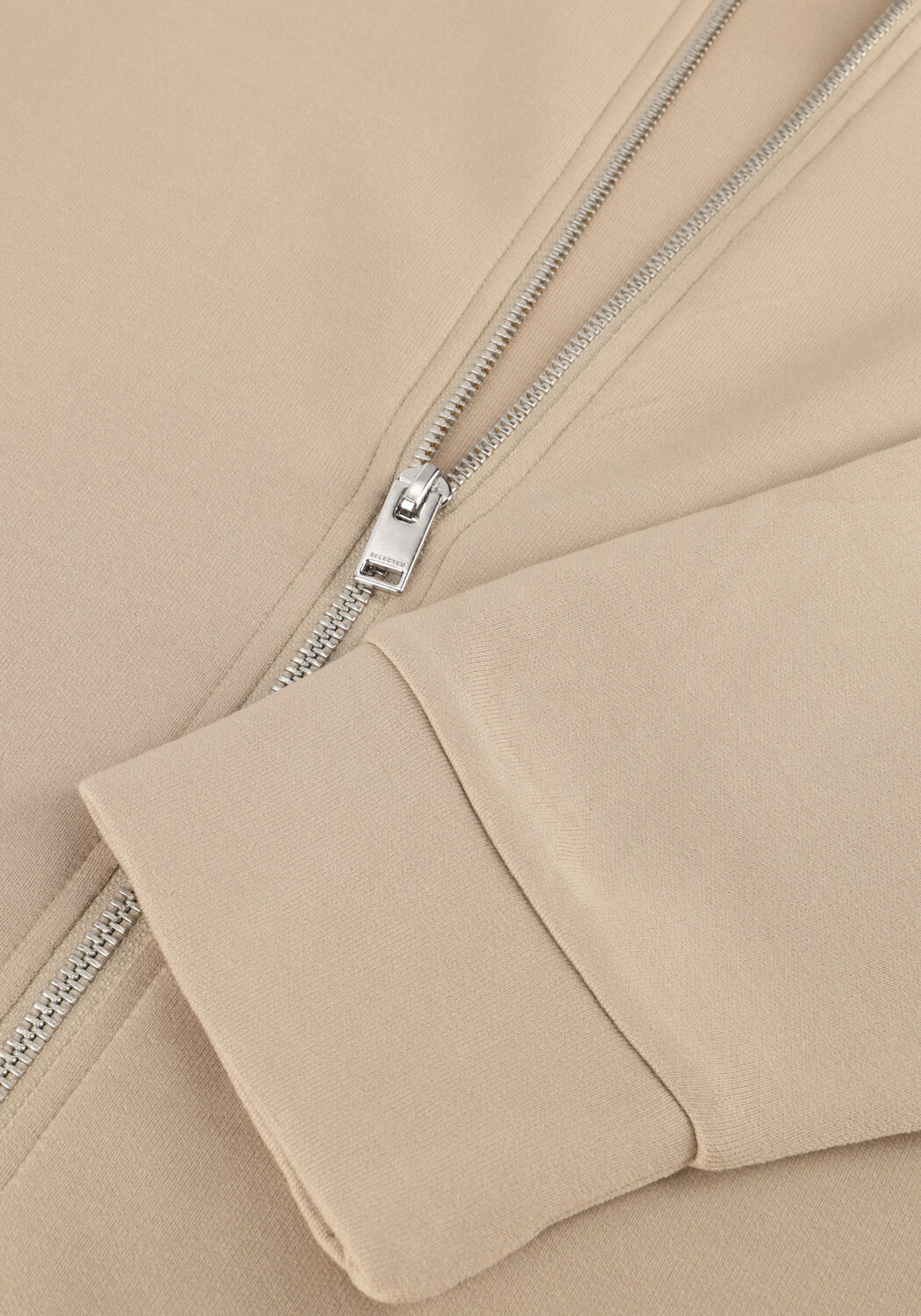Beige SELECTED MEN Vest SLHEMANUEL SOFT FULL ZIP SWEAT NOOS - large