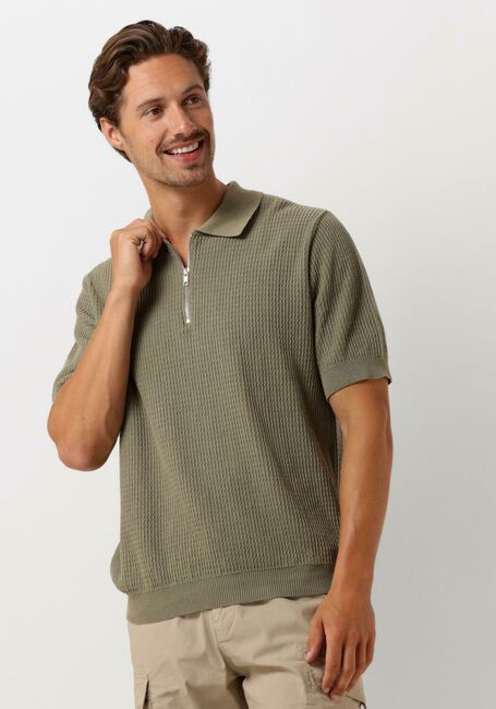 Groene FORÉT Polo MOMENT HALF ZIP KNIT - large