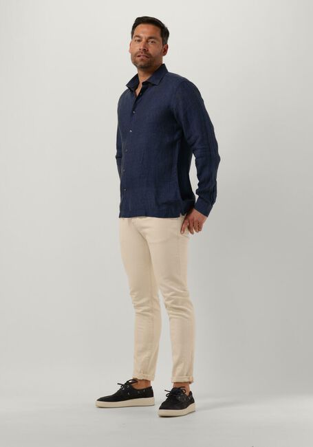 Donkerblauwe GENTI Casual overhemd LINNEN S7054-1120 - large