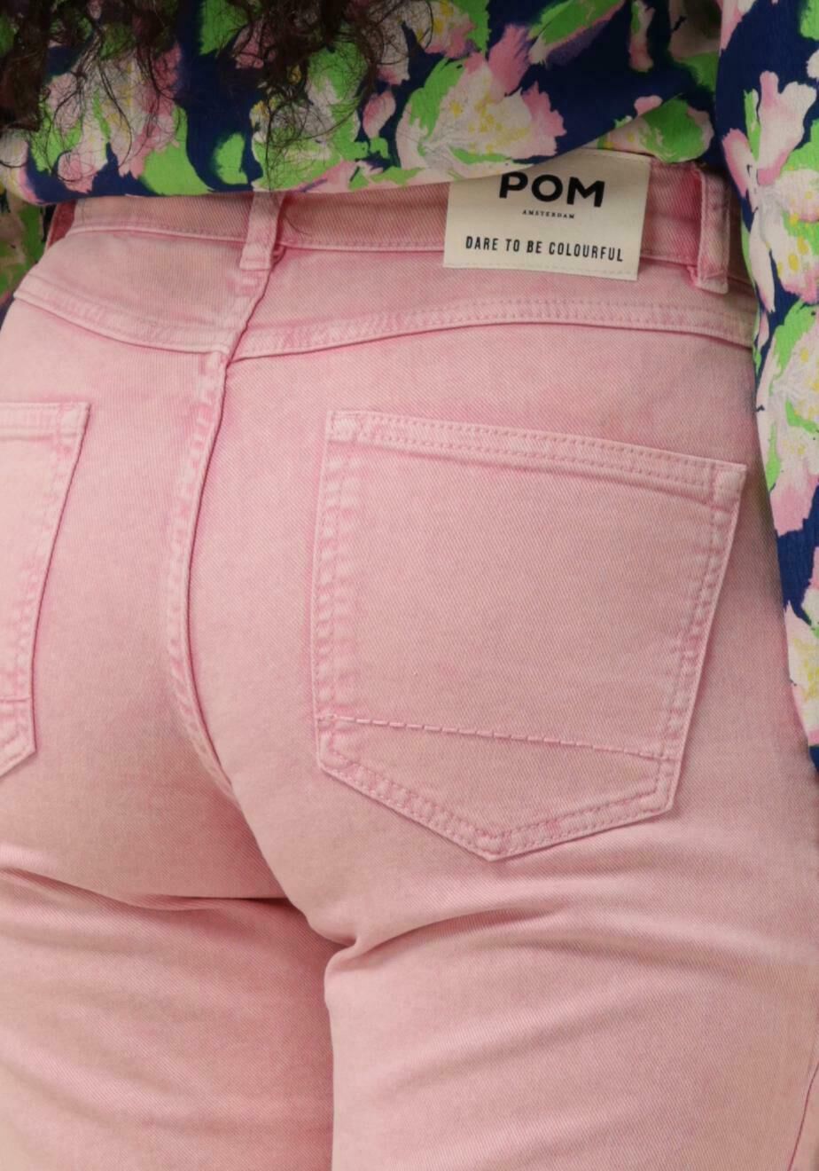 POM AMSTERDAM Dames Jeans Elli Straight Blooming Pink Jeans Roze