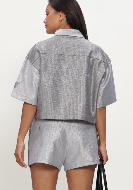 Lichtgrijze ALIX THE LABEL Blouses LADIES KNITTED FOIL CROPPED BLOUSE - large
