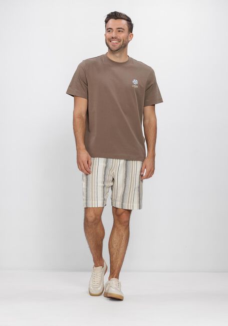 Bruine SELECTED MEN Polo / T-shirt SLHMAX GRAPHIC SS O-NECK TEE - large