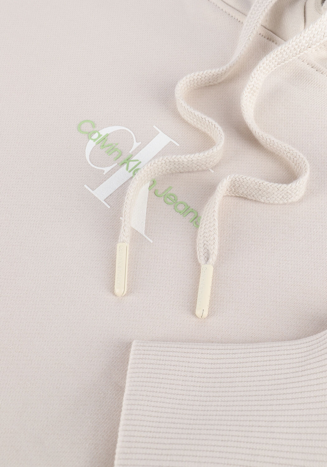 Gebroken wit CALVIN KLEIN Trui MONOGRAM LOGO HOODIE WOMEN - large