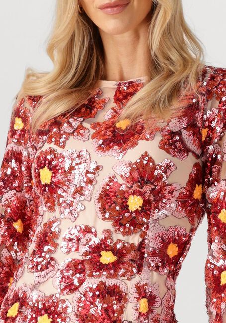 Roze Y.A.S. Mini jurk YASFLOMILLA LS SEQUIN DRESS - large