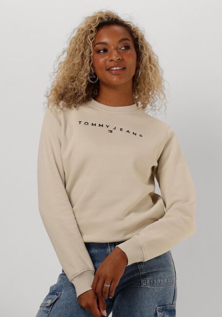 Beige TOMMY JEANS Trui TJW REG LINEAR CREW - large