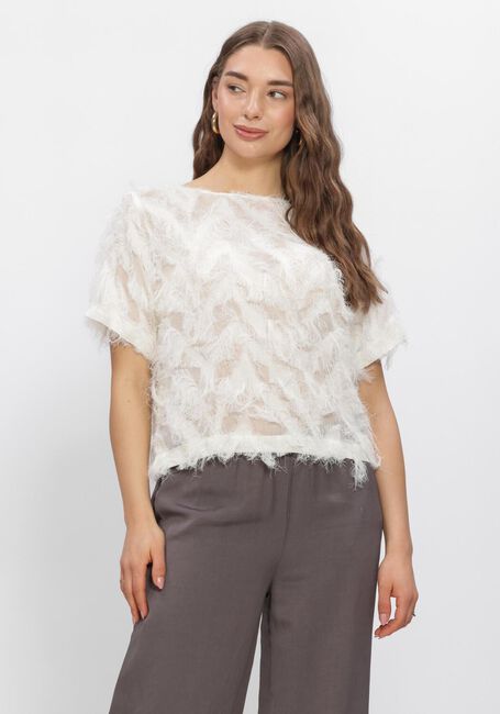 Gebroken wit SELECTED WOMEN Tops & T-shirts SLFMYLINE SS BOAT NECK TOP - large