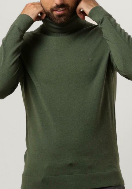 Donkergroene CALVIN KLEIN Coltrui MERINO TURTLE NECK - large