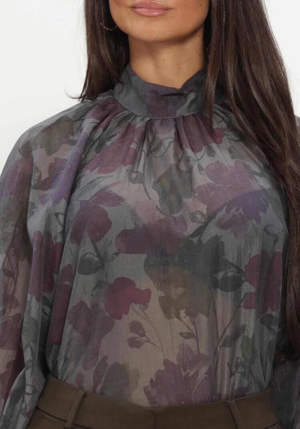 Grijze MSCH COPENHAGEN Blouses MSCHJAQUELINA TOP AOP - large