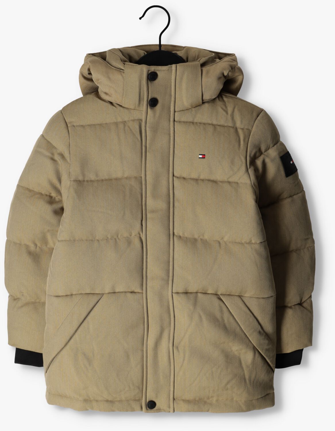 Khaki TOMMY HILFIGER Gewatteerde jas HERRINGBONE PUFFER PARKA Omoda