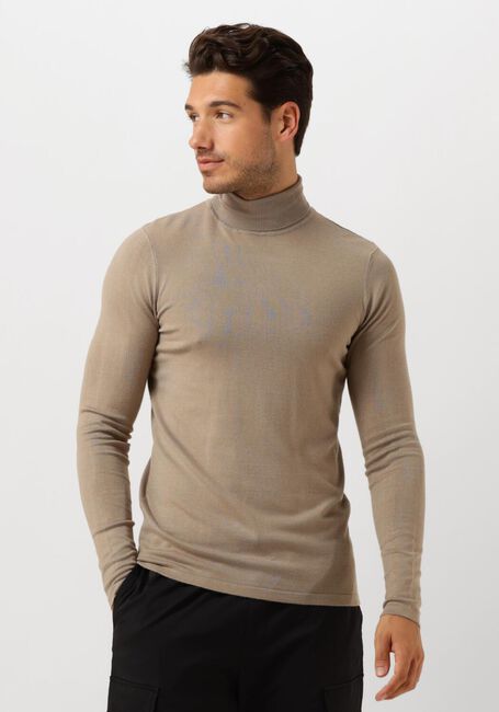 Taupe PURE PATH Coltrui ESSENTIAL KNIT TURTLENECK SWEATER - large