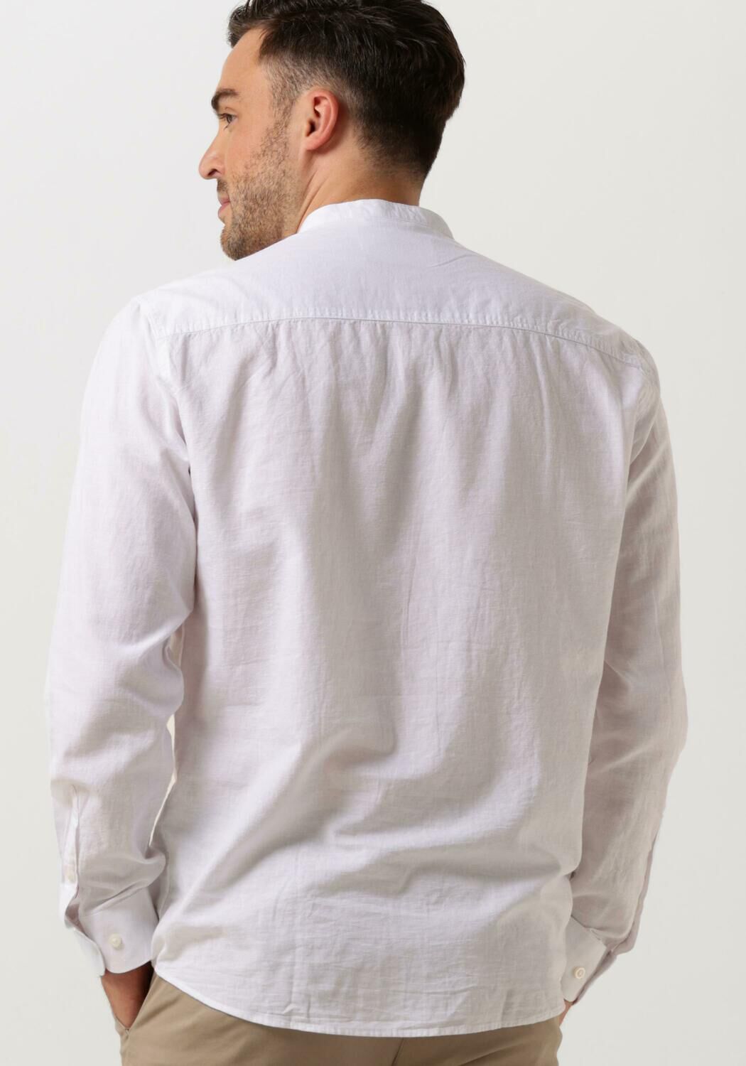 SELECTED HOMME Heren Overhemden Slhregnew-linen Shirt Ls Band Wit