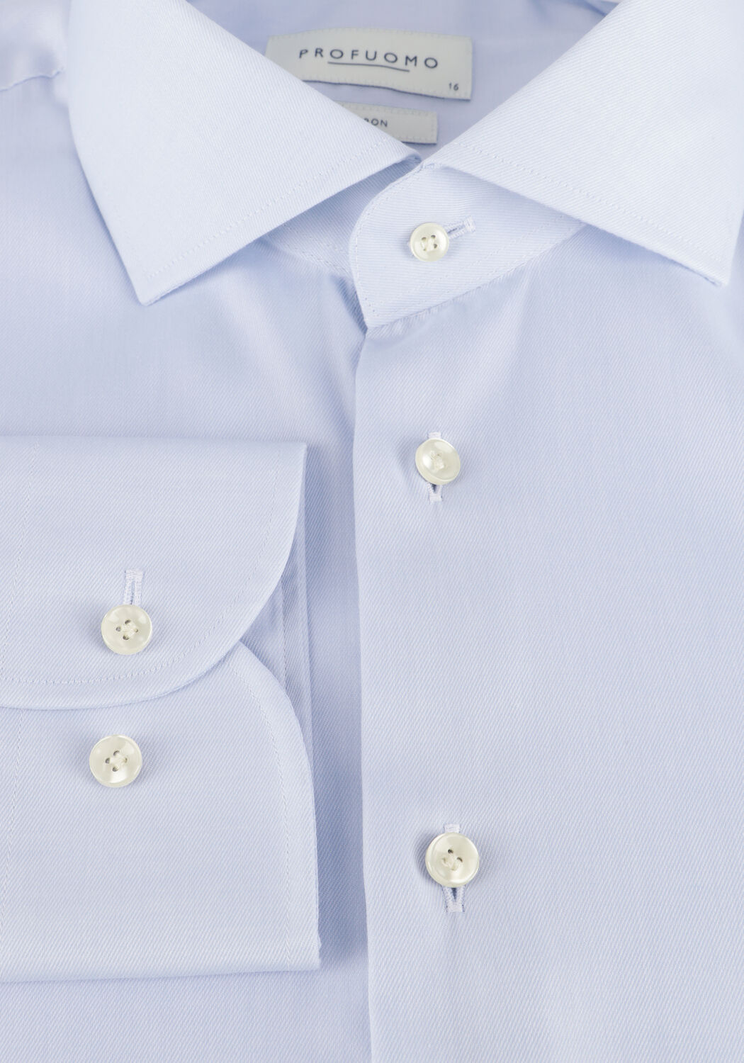 Lichtblauwe PROFUOMO Klassiek overhemd FINE TWILL - SLIM FIT - NON IRON EXTRA LONG SLEEVE - large