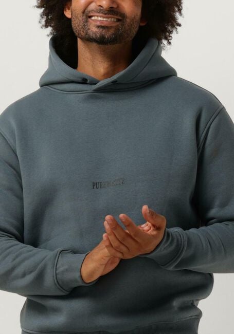 Blauwe PUREWHITE Sweater HOODIE WITH FRONT PRINT AND BACK ARTWORK - large