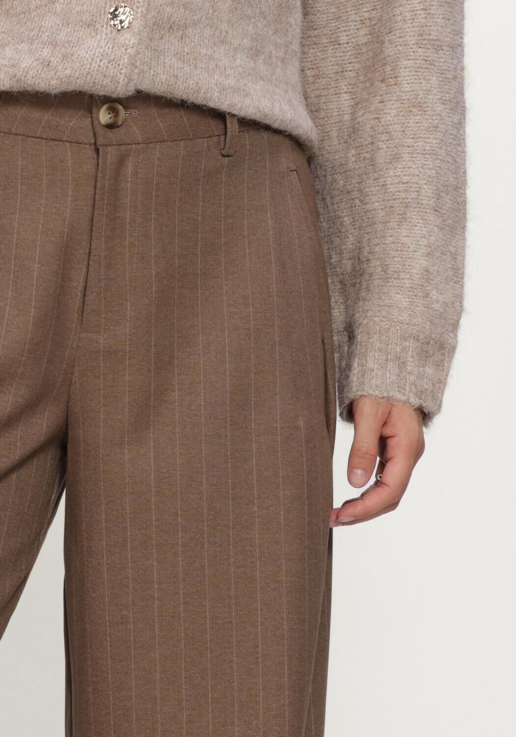 Bruine NEO NOIR Pantalon ESSIALL PINSTRIPE PANTS - large