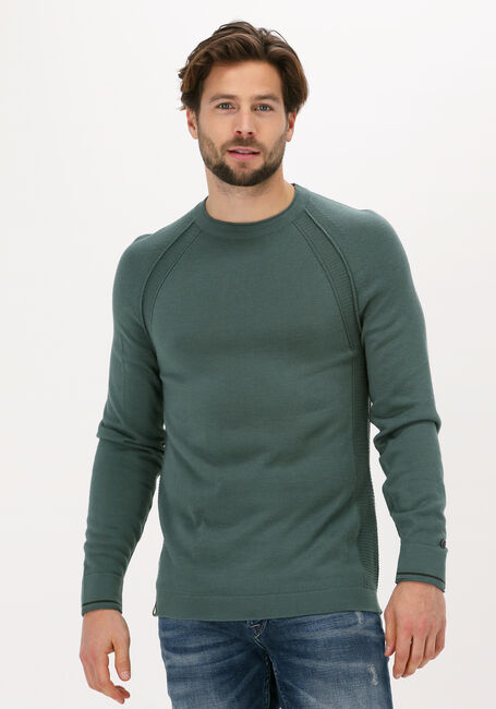 Groene CAST IRON Trui R-NECK TECH MERINO - large