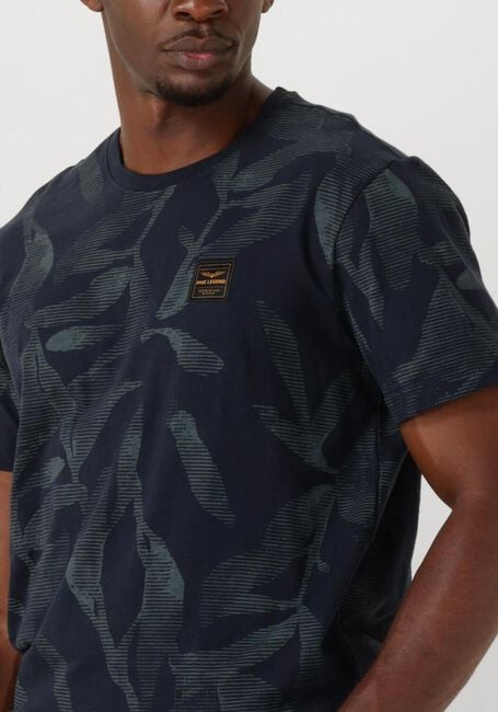 Donkerblauwe PME LEGEND T-shirt SLUB JERSEY AOP - large