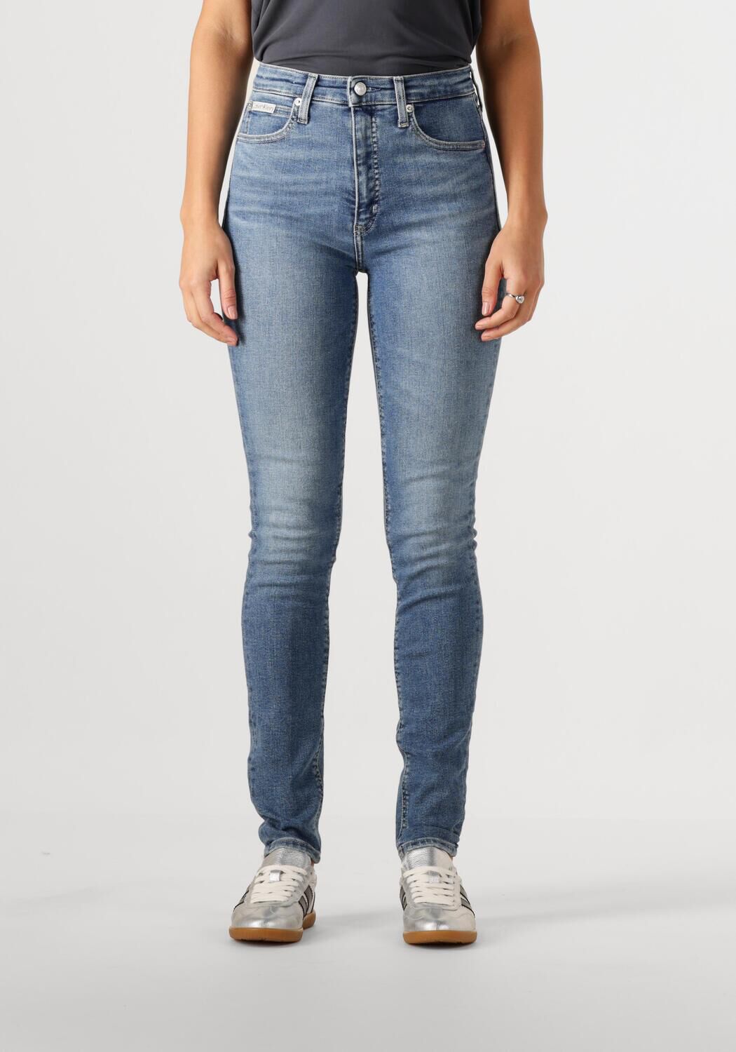 Calvin Klein Skinny fit jeans High rise skinny met muntzakje lichte stone wash-look