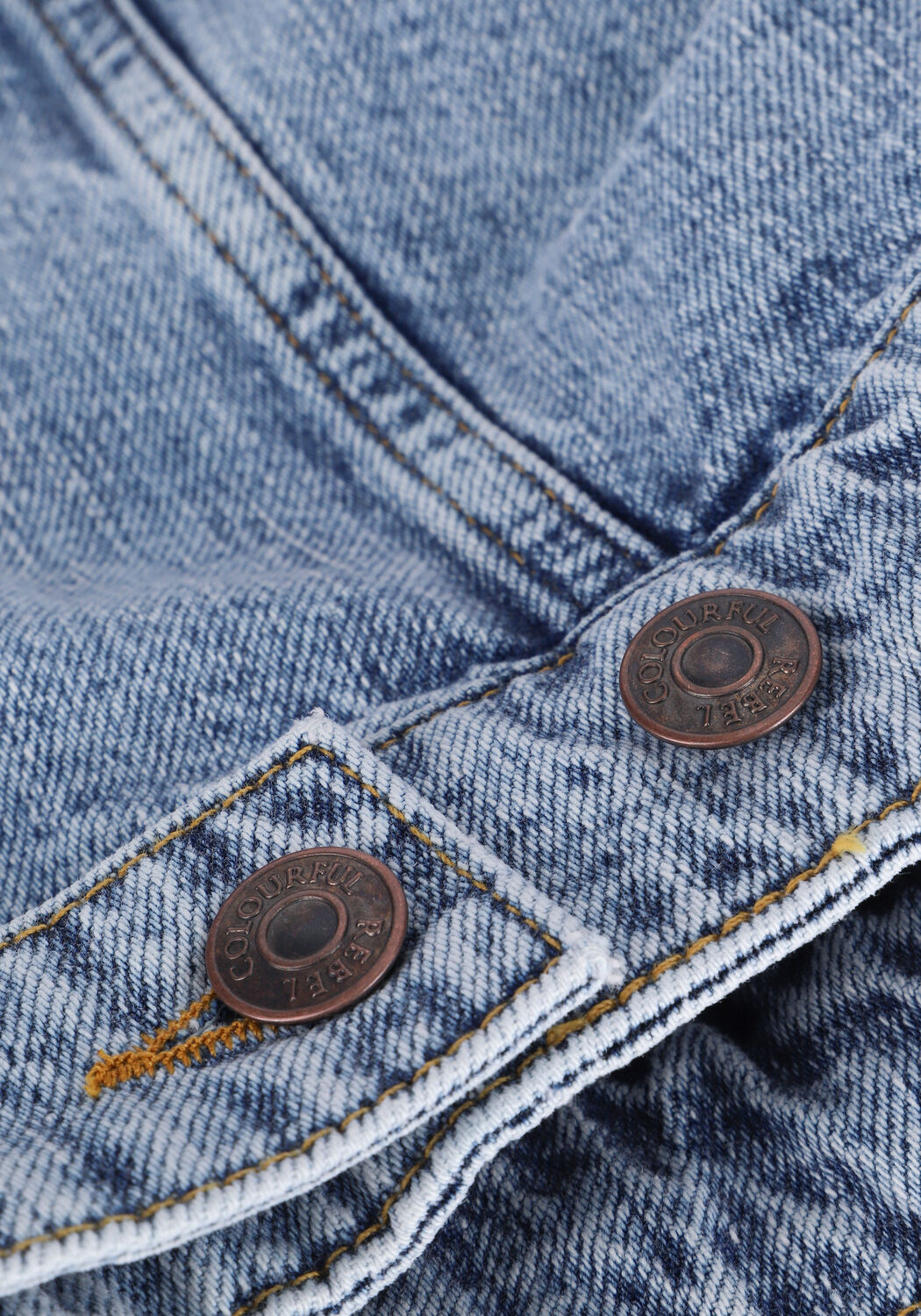 Blauwe COLOURFUL REBEL Spijkerjas LIAM WASHED DENIM JACKET - large