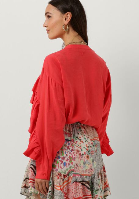 Koraal ALIX THE LABEL Blouses LADIES WOVEN LIGHT FLOW RUFFLE BLOUSE - large