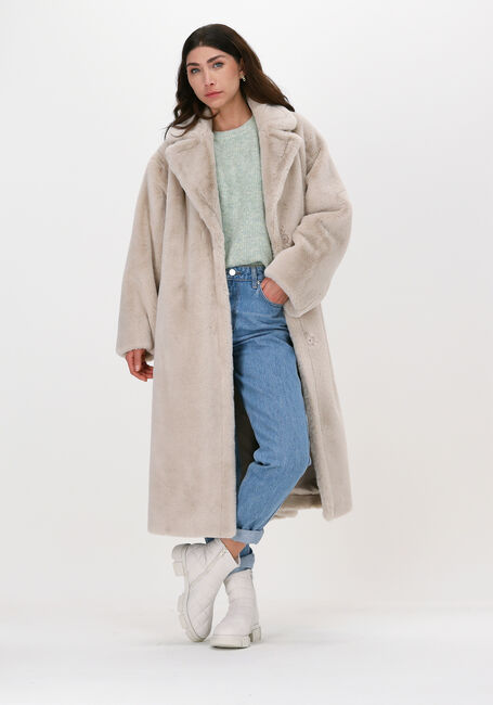 Ecru STAND STUDIO Faux fur jas MARIA COAT SOFT - large