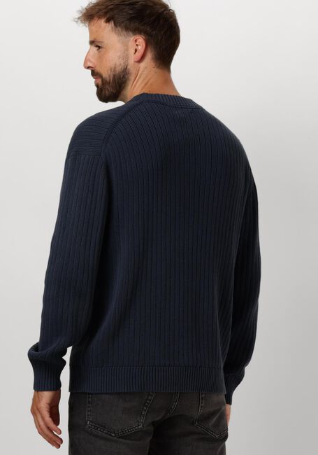 Donkerblauwe CALVIN KLEIN Trui LINEAR SWEATER - large