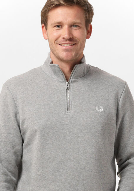 Lichtgrijze FRED PERRY Sweater HALF ZIP SWEATSHIRT - large