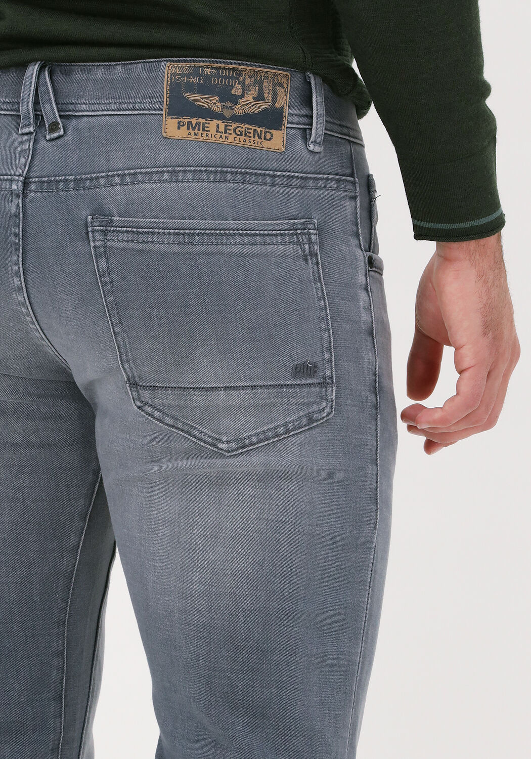 Grijze PME LEGEND Slim fit jeans TAILWHEEL LEFT HAND GREY | Omoda