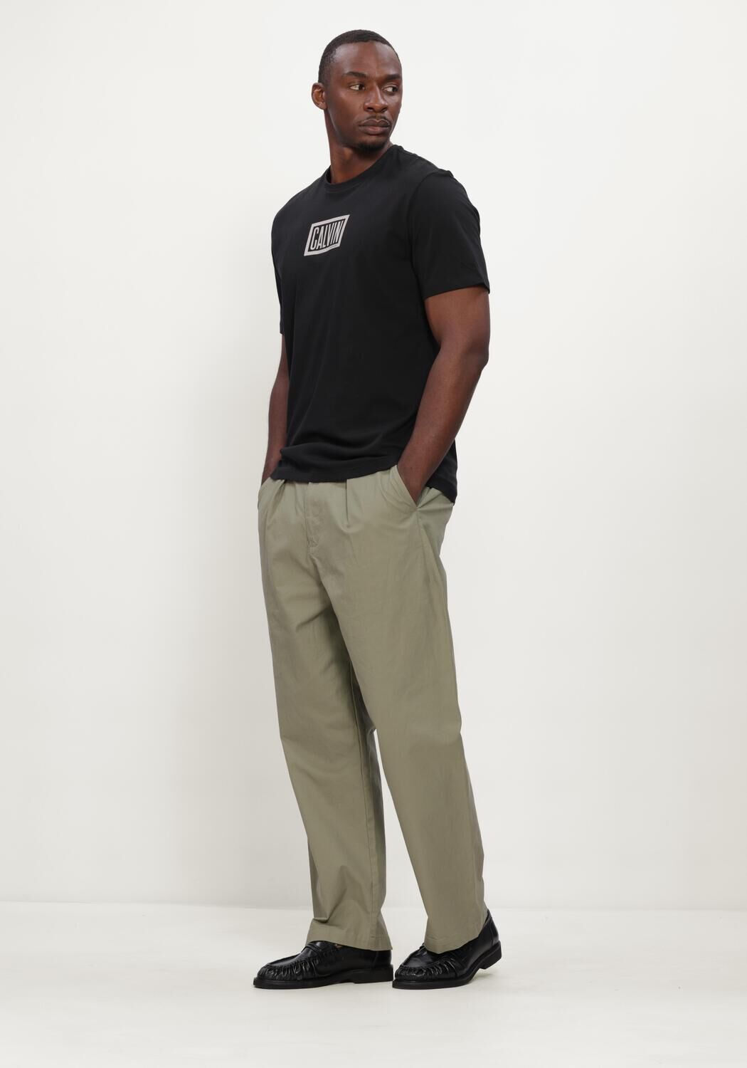 CALVIN KLEIN Heren Polo's & T-shirts Ss 30s Eu Boxed Calvin Graphic Tee Zwart
