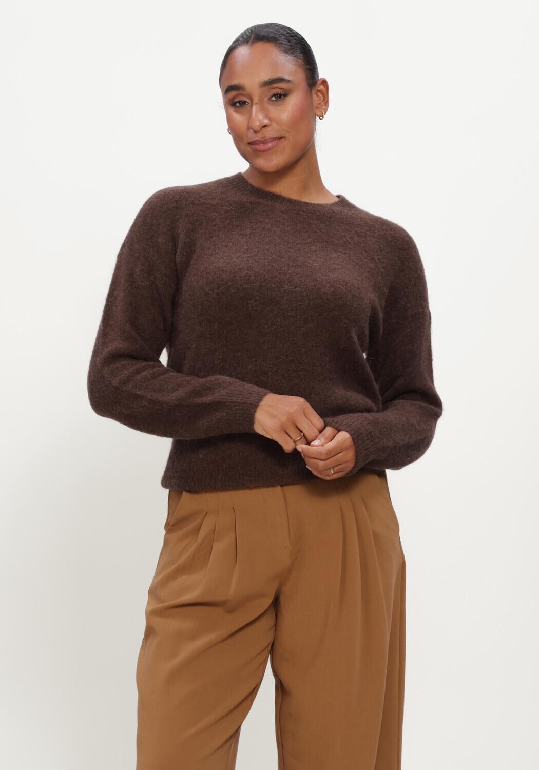 Bruine MSCH COPENHAGEN Trui MSCHFESTINA HOPE PULLOVER - large
