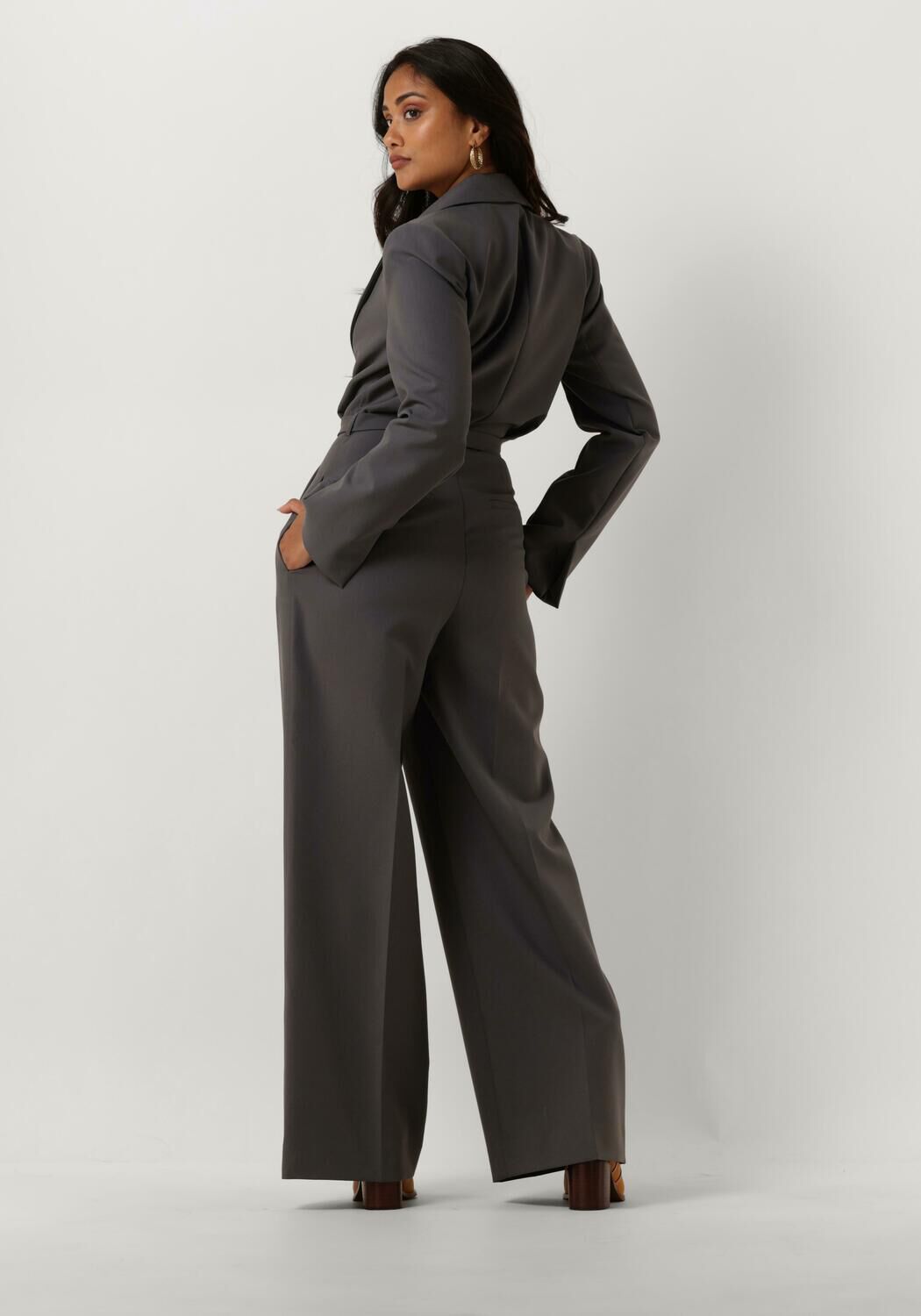 VANILIA Dames Jumpsuits Chic Wide Leg Jumpsuit Grijs