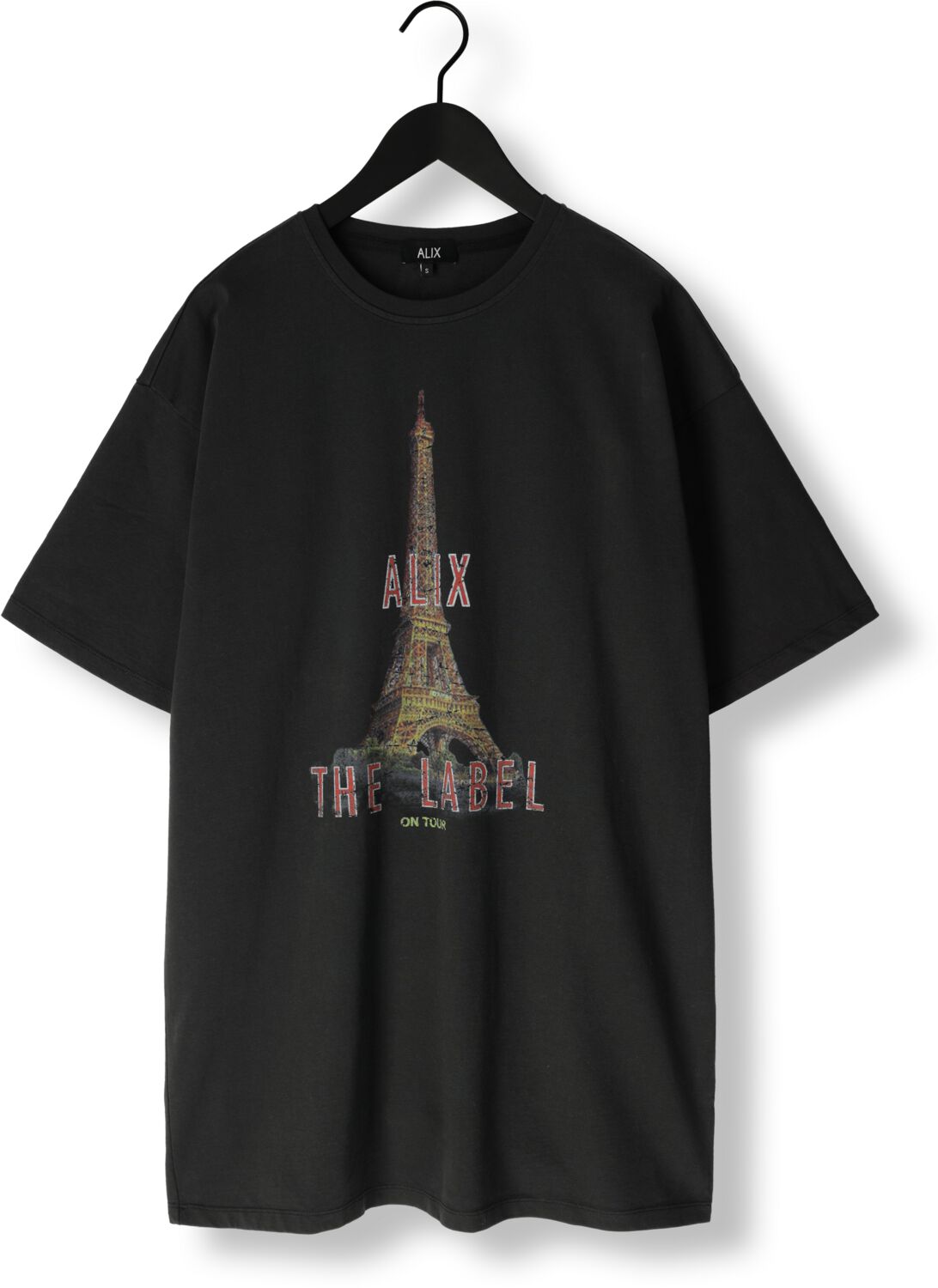 ALIX THE LABEL Dames Jurken Ladies Knitted Paris T-shirt Dress Grijs