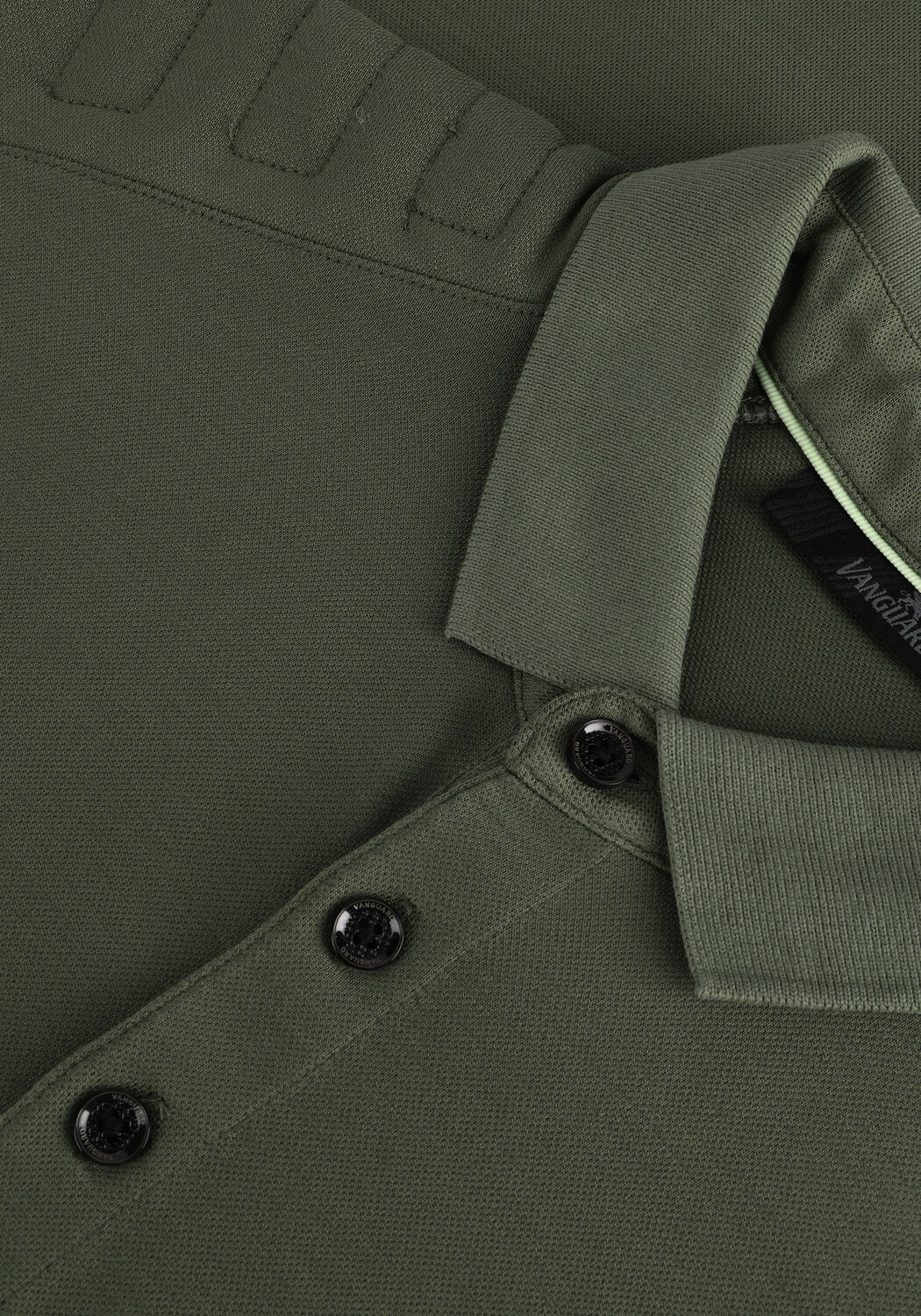 Donkergroene VANGUARD Polo SHORT SLEEVE POLO PIQUE JACQUARD - large