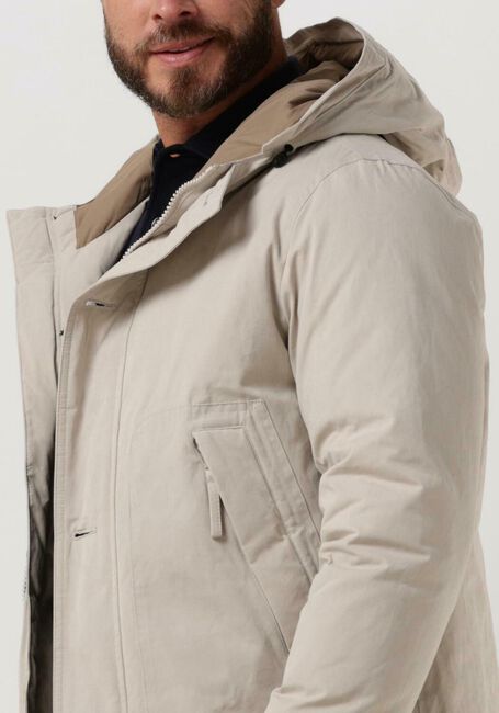 Beige PROFUOMO Gewatteerde jas OUTERW PARKA DUCKDWN BEIGE - large