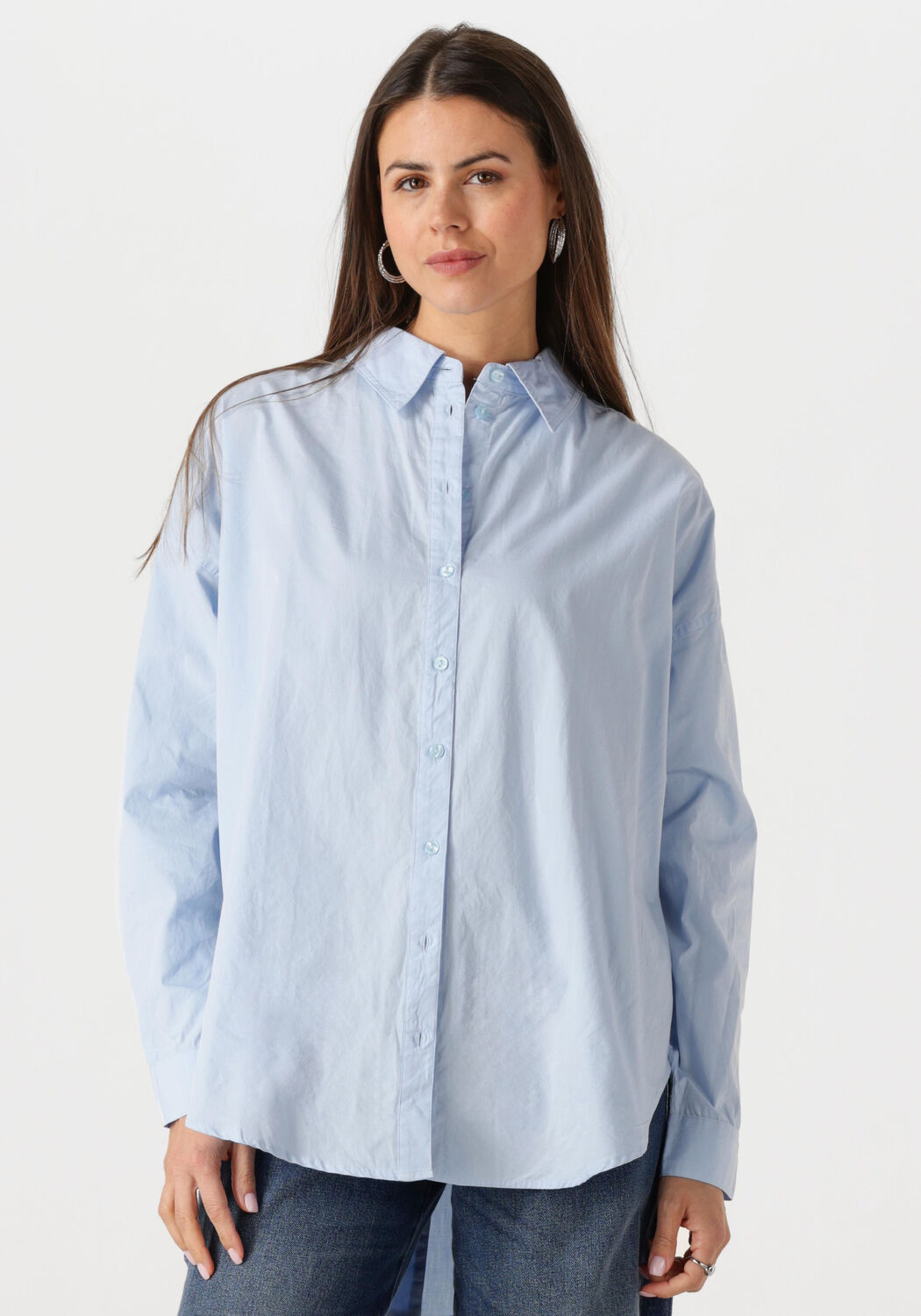 MY ESSENTIAL WARDROBE Dames Blouses Sunnamw Boxy Shirt Lichtblauw