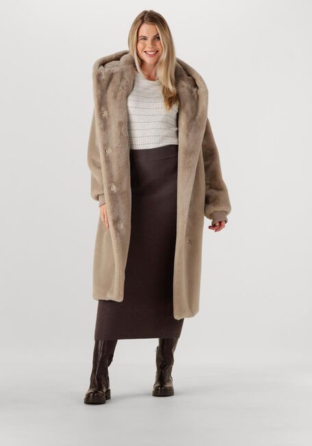 Beige MOSCOW Faux fur jas 08-08-EVELYN-3 - large