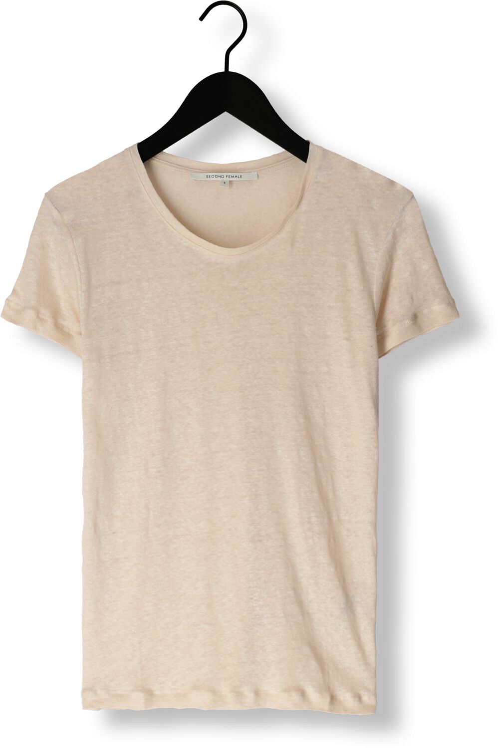 SECOND FEMALE Dames Tops & T-shirts Peony O-neck Tee Beige